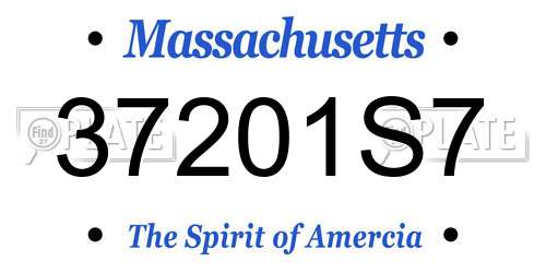 37201S7 Massachusetts License Plate