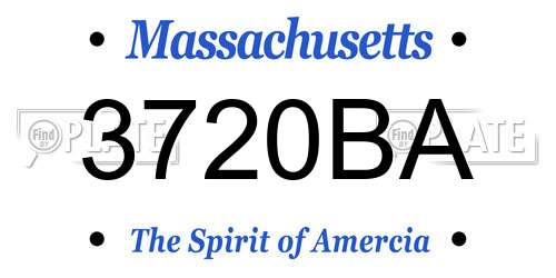 3720BA Massachusetts License Plate