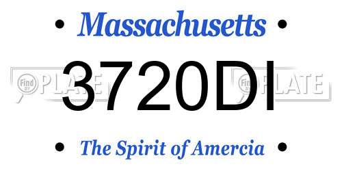 3720DI Massachusetts License Plate