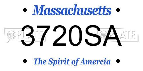 3720SA Massachusetts License Plate
