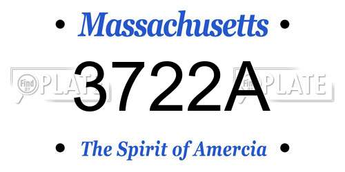3722A Massachusetts License Plate