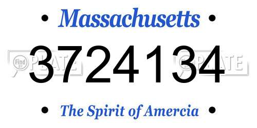 3724134 Massachusetts License Plate