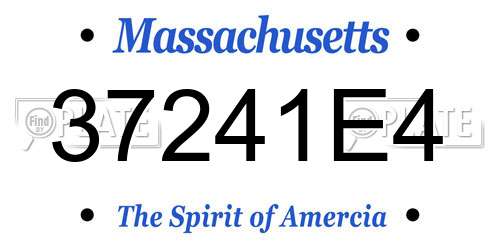 37241E4 Massachusetts License Plate