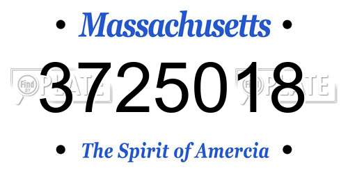3725018 Massachusetts License Plate