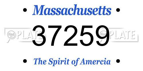 37259 Massachusetts License Plate