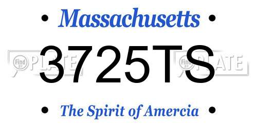 3725TS Massachusetts License Plate