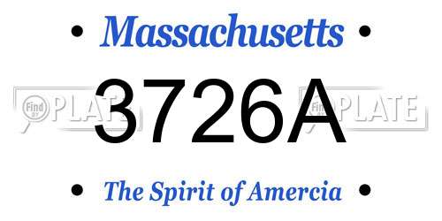 3726A Massachusetts License Plate