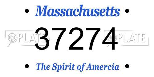 37274 Massachusetts License Plate