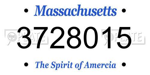 3728015 Massachusetts License Plate