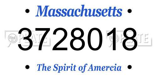 3728018 Massachusetts License Plate