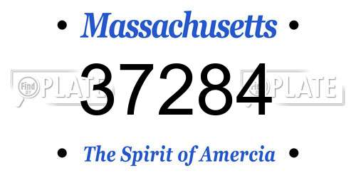 37284 Massachusetts License Plate