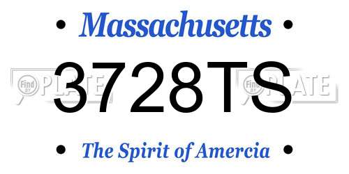 3728TS Massachusetts License Plate
