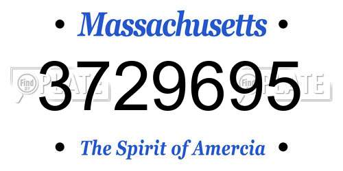 3729695 Massachusetts License Plate