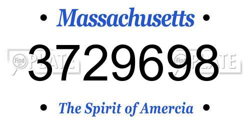 3729698 Massachusetts License Plate