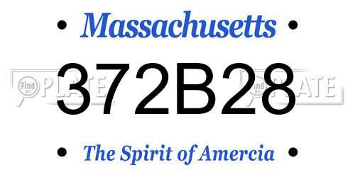 372B28 Massachusetts License Plate
