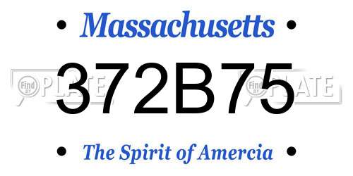 372B75 Massachusetts License Plate