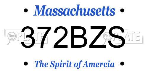 372BZS Massachusetts License Plate
