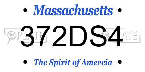 372DS4 Massachusetts License Plate