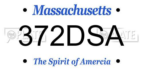 372DSA Massachusetts License Plate