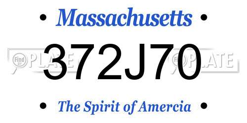 372J70 Massachusetts License Plate