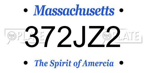 372JZ2 Massachusetts License Plate