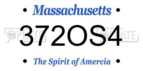 372OS4 Massachusetts License Plate