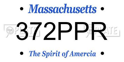 372PPR Massachusetts License Plate