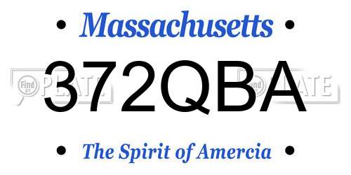 372QBA Massachusetts License Plate