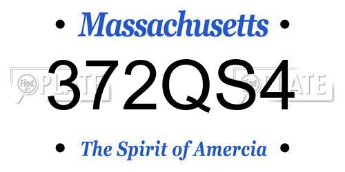 372QS4 Massachusetts License Plate