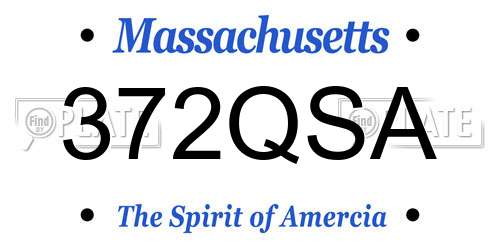 372QSA Massachusetts License Plate