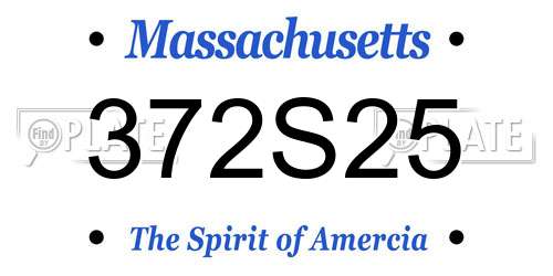372S25 Massachusetts License Plate