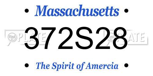 372S28 Massachusetts License Plate