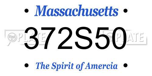 372S50 Massachusetts License Plate