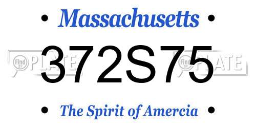 372S75 Massachusetts License Plate