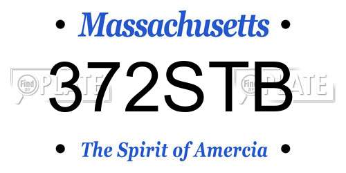 372STB Massachusetts License Plate