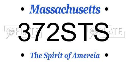 372STS Massachusetts License Plate