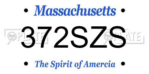 372SZS Massachusetts License Plate