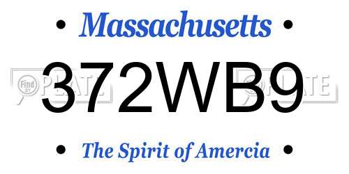 372WB9 Massachusetts License Plate