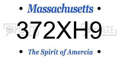 372XH9 Massachusetts License Plate