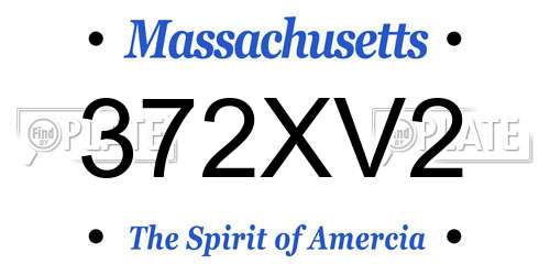 372XV2 Massachusetts License Plate