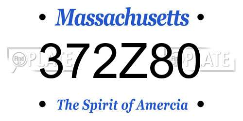 372Z80 Massachusetts License Plate