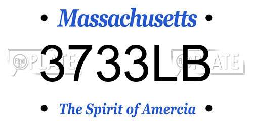 3733LB Massachusetts License Plate