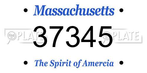 37345 Massachusetts License Plate