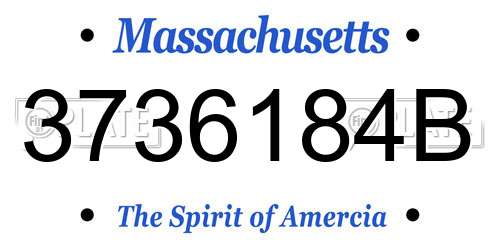 3736184B Massachusetts License Plate