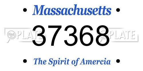 37368 Massachusetts License Plate