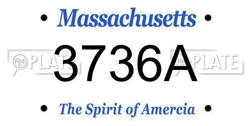 3736A Massachusetts License Plate