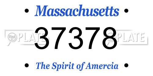37378 Massachusetts License Plate