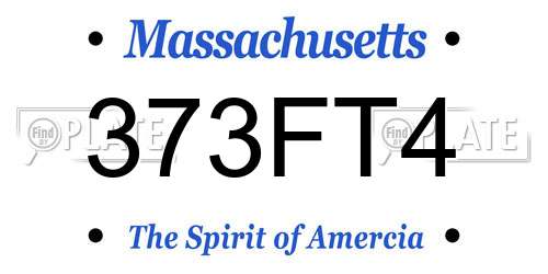 373FT4 Massachusetts License Plate