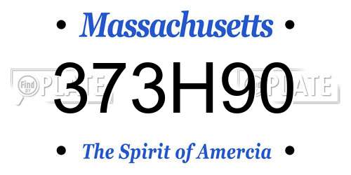 373H90 Massachusetts License Plate