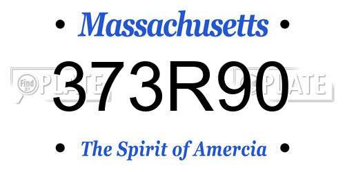 373R90 Massachusetts License Plate